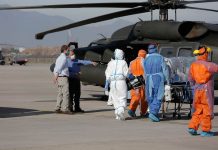 pacientes COVID-19 fueron trasladados en helicópteros
